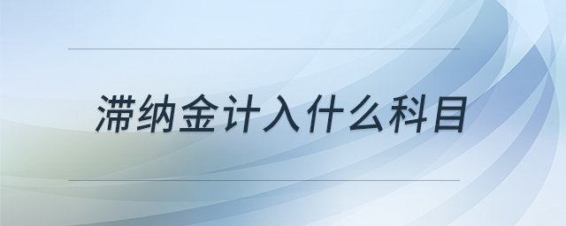 滯納金計(jì)入什么科目