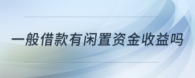 一般借款有閑置資金收益嗎 一般借款有閑置資金收益嗎