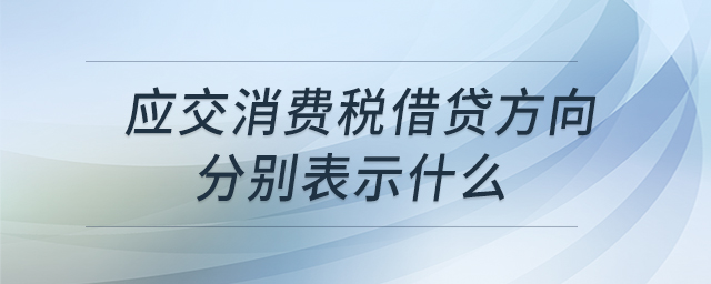 應(yīng)交消費(fèi)稅借貸方向分別表示什么 應(yīng)交消費(fèi)稅借貸方向分別表示什么
