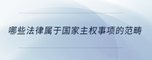 哪些法律屬于國家主權(quán)事項(xiàng)的范疇