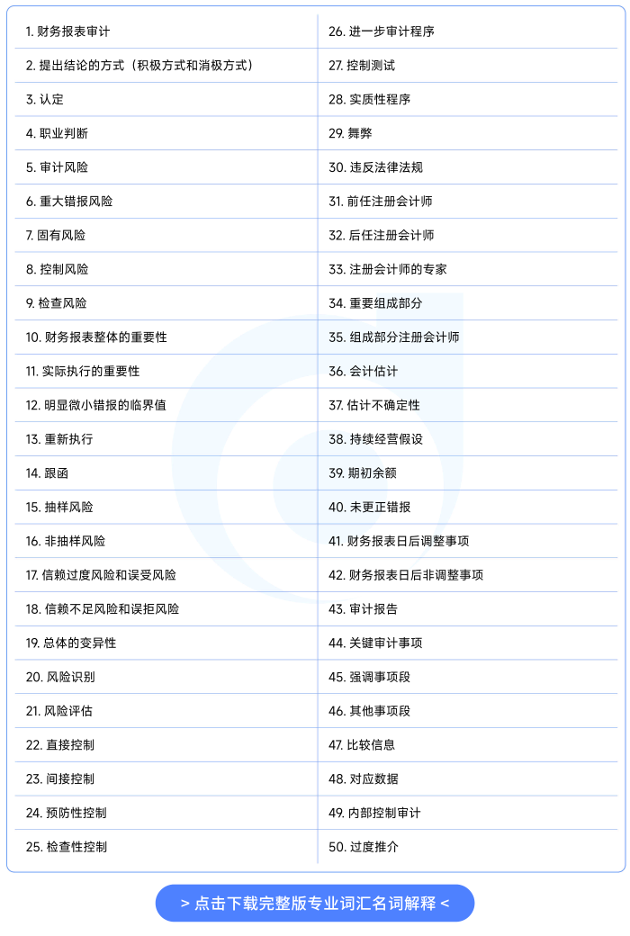 26年注會《審計(jì)》專業(yè)詞匯名詞解釋_01