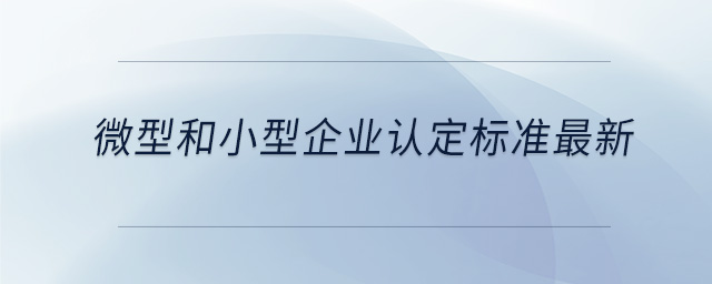 微型和小型企業(yè)認定標準最新 微型和小型企業(yè)認定標準最新