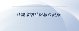 計提繳納社保怎么做賬