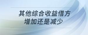 其他綜合收益借方增加還是減少