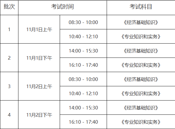 具體考試時(shí)間安排