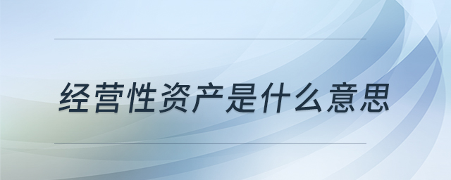 經(jīng)營(yíng)性資產(chǎn)是什么意思
