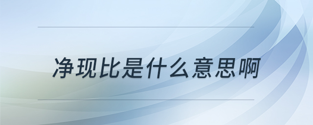凈現(xiàn)比是什么意思啊 凈現(xiàn)比是什么意思啊