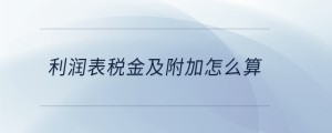 利潤表稅金及附加怎么算