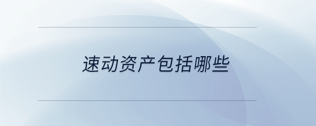速動資產(chǎn)包括哪些 速動資產(chǎn)包括哪些