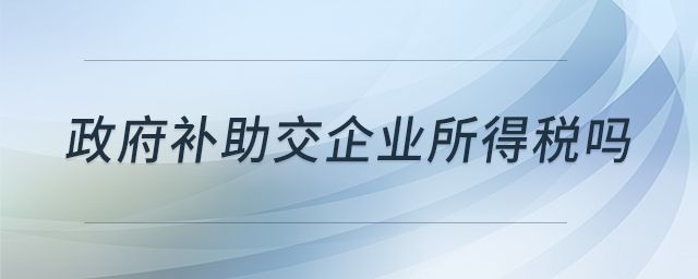 政府補(bǔ)助交企業(yè)所得稅嗎
