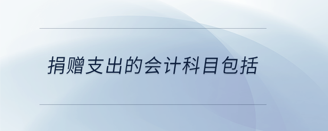 捐贈支出的會計科目包括