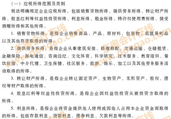 企業(yè)所得稅的征收范圍